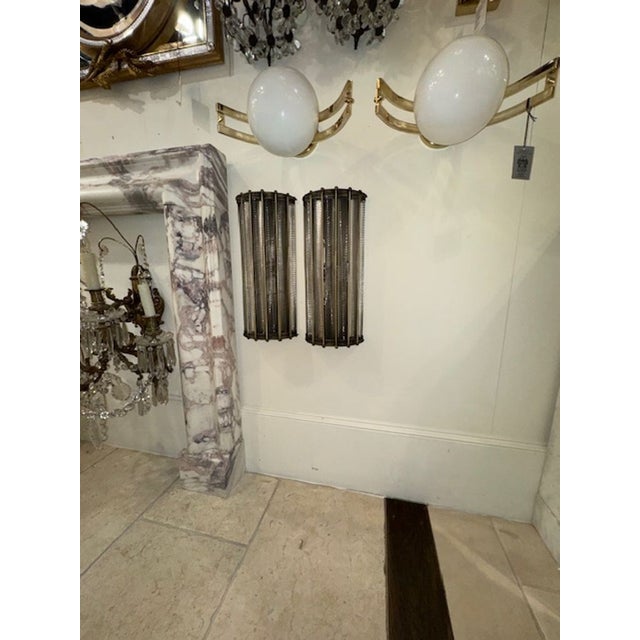 Modern Modern Pair of Twisted Murano Glass Sconces With Brass Details For Sale - Image 3 of 5