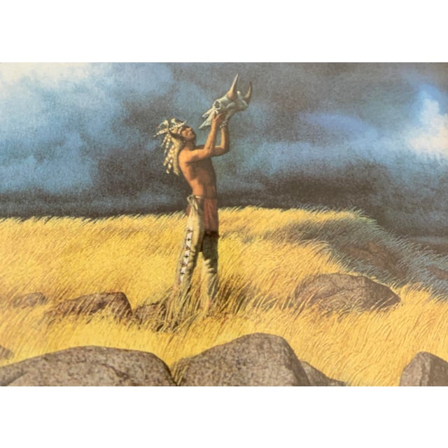1980s Bev Doolittle "Calling the Buffalo" - A Framed Print For Sale - Image 5 of 7