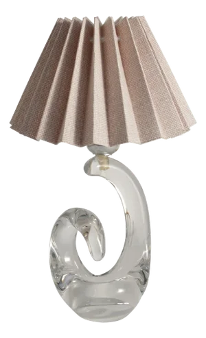 Sculptural Clear Crystal Glass Table Lamp from Schneider, 1950s