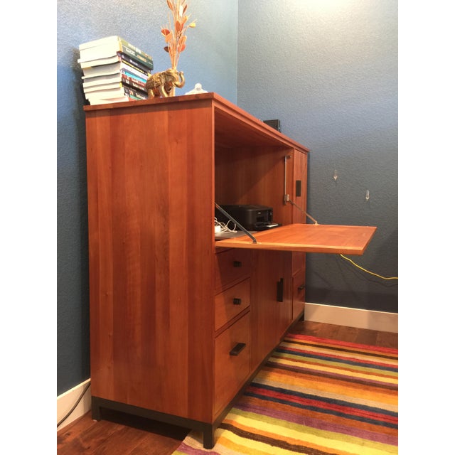 Room & Board Linear Office Armoire Solid Cherry Wood Chairish