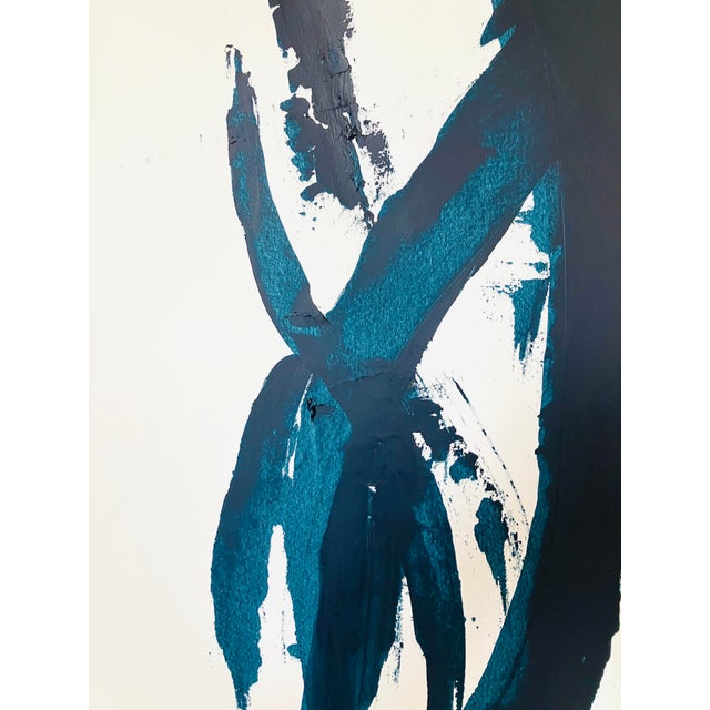 Plastic Color Study in Navy #13 Contemporary Abstract Acrylic Painting For Sale - Image 7 of 7