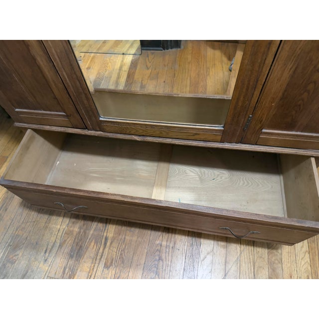 1910s Early 20th Century Oak Edwardian Armoire For Sale - Image 5 of 10