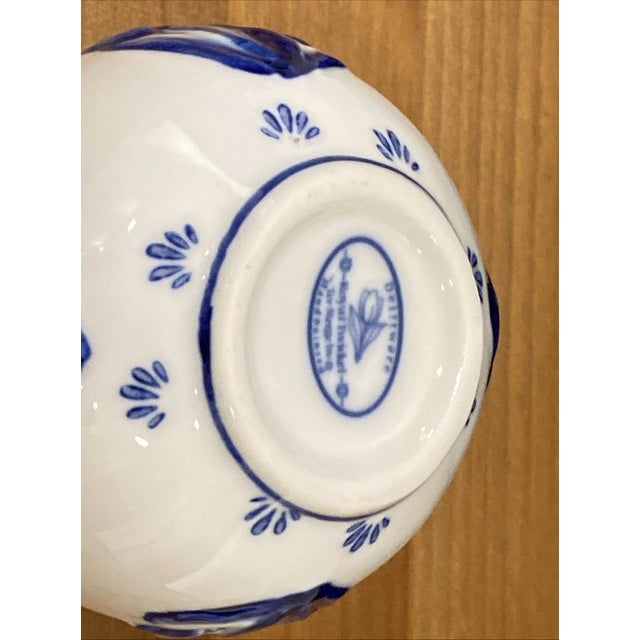 1990s Vintage Royal Twickel Ter Steege Bv Delft 5 Finger Tulip Vase For Sale - Image 5 of 5
