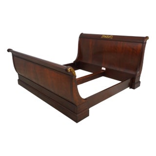 Henkel Harris Mahogany King Size Empire Sleigh Bed For Sale