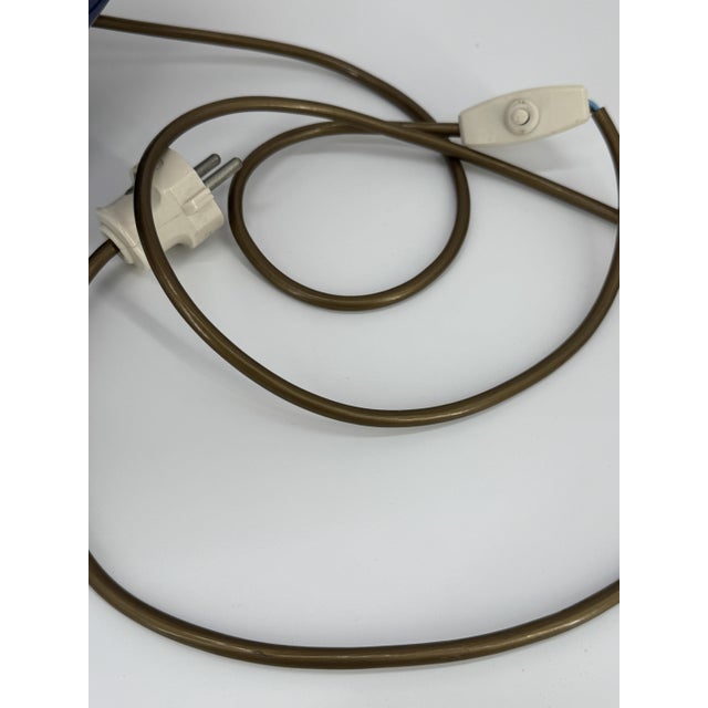 Fat Lava Table Lamp with Bright Glossy Glaze in Orange-Blue, 1960s For Sale - Image 11 of 17