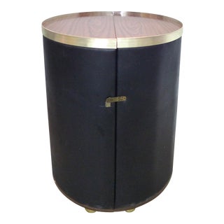 Mid-Century Modern Round Expanding Rolling Bar For Sale
