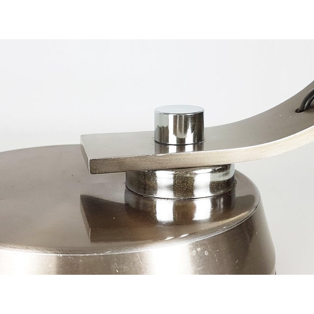 1960s Italian White and Anodized Bronze Metal Table Lamp, 1960s For Sale - Image 5 of 10