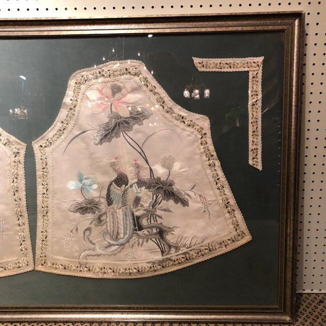 Vintage Asian Oriental Textile, Framed For Sale - Image 6 of 9