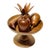 Mid Century MCM Wooden Fruit and Pedestal Bowl. Monkey Pod Fruit, Wood Centerpiece For Sale