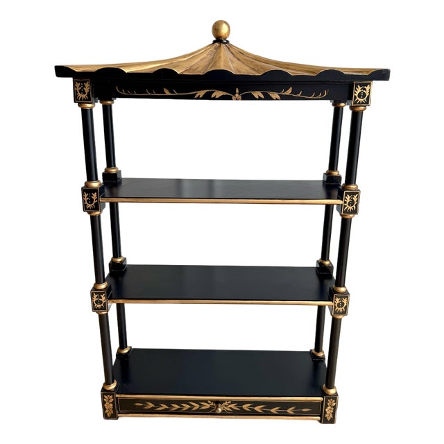 1970s Union National Chinoiserie Pagoda Wall Étagère / Shelf For Sale