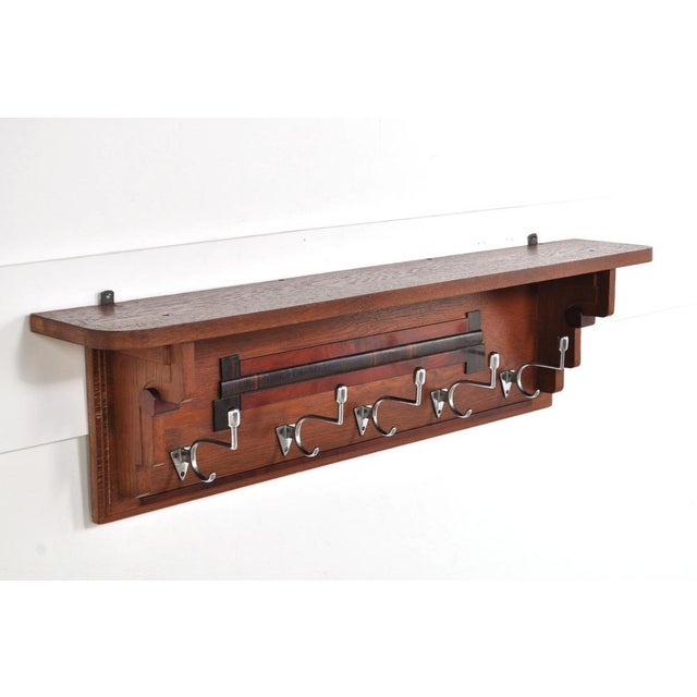 1930s Art Deco Coat Rack in Oak, 1930s For Sale - Image 5 of 11