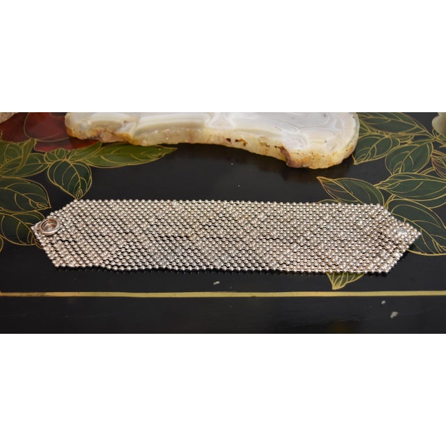 Late 20th Century SG Liquid Metal Silver by Sergio Gutierrez Classic Mesh Wide Bracelet For Sale - Image 4 of 15