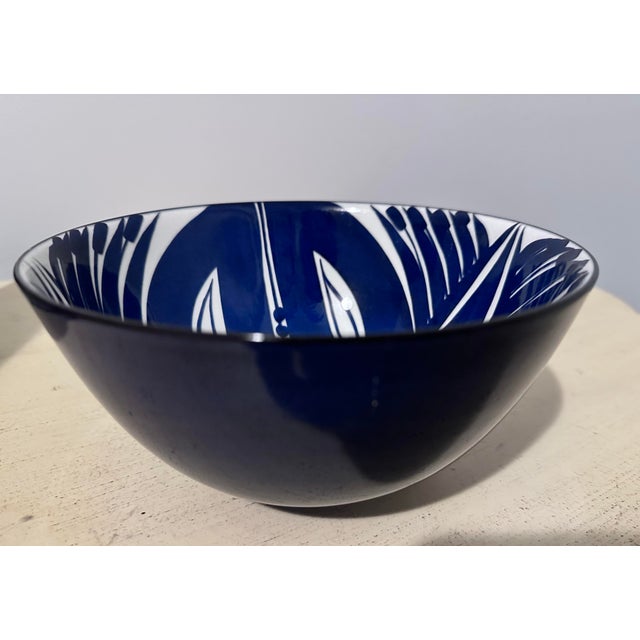 Mid-Century Modern 1960s Royal Copenhagen Cobalt Blue Bowl Aluminia Fajance Signed and Number by Inge-Lise Koefoed For Sale - Image 3 of 8