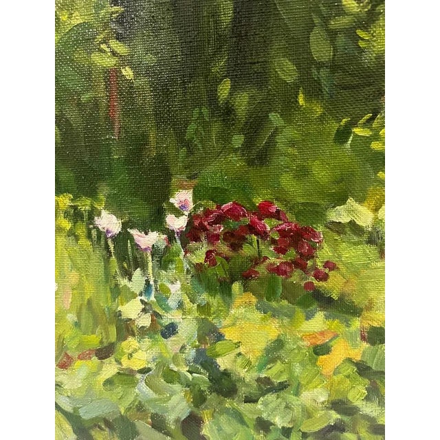 Boris Lavrenko, Garden Tulips and Red Flowers, Oil Painting, 1990s For Sale - Image 4 of 9