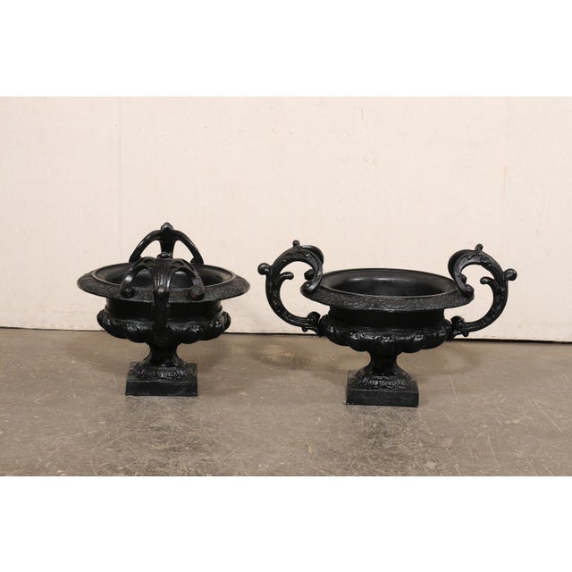 French Cast Iron Urn Planters, Late 19th C. For Sale - Image 11 of 13