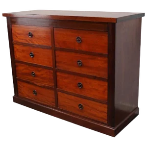English Mahogany Commode Bank of Drawers, 1930s