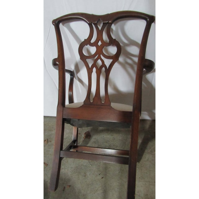 Vintage Mahogany Chippendale Dining Room Chairs Eight For Sale - Image 11 of 13
