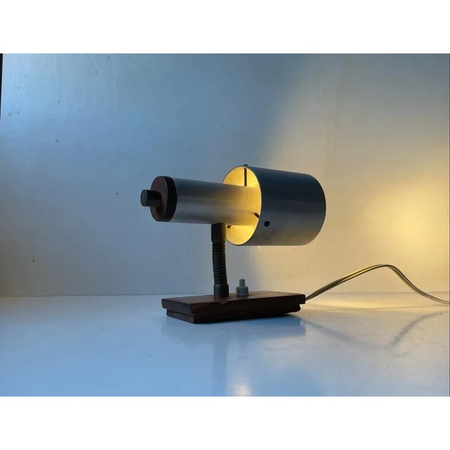Lyfa Scandinavian Modern Wall Lamp in Aluminum and Teak from Lyfa, 1960s For Sale - Image 4 of 9
