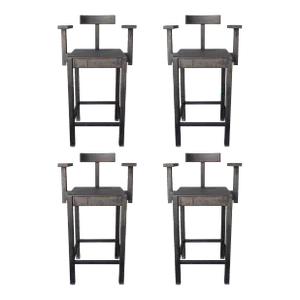 Set of 4 Custom Architectural Industrial Steel Barstools