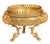 French Gilt Metal and Brass Centerpiece, late 19th century, the crenellated above an ovoid body centered by a circular...