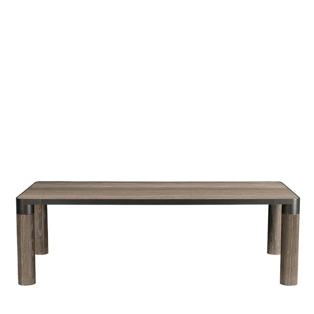 Metal Bold Eramosa Marble Dining Table For Sale - Image 7 of 7