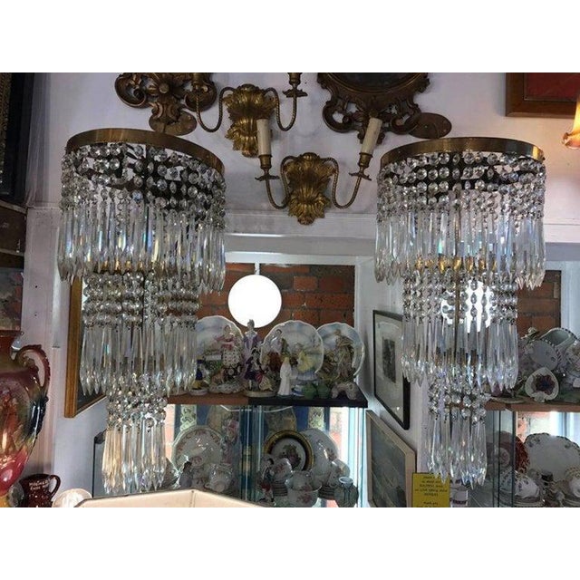 Early 20th Century Articulated Crystal Wall Sconces, Set of 2 For Sale - Image 4 of 5