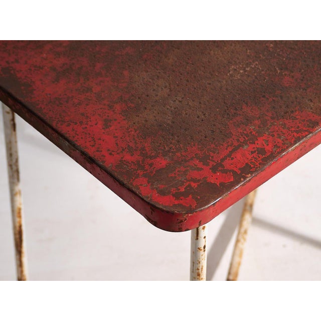 Antique Red Garden Table, 1920s For Sale - Image 4 of 7