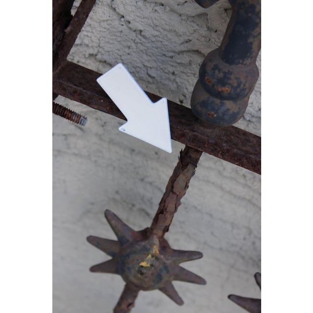 Antique Cast Iron Garden Fence Section With Spear Finials And Star Motif For Sale - Image 17 of 18