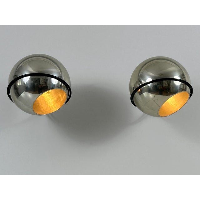 Metal Model 232/G Spherical Sconces by Gino Sarfatti for Arteluce, Italy, 1961, Set of 2 For Sale - Image 7 of 18