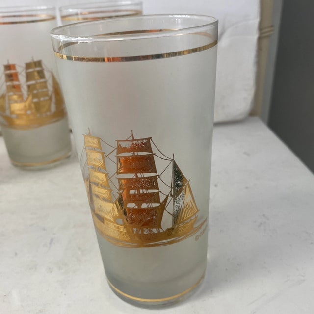 1980s 1980s Set of 6 Schooner Gold Glasses by Culver For Sale - Image 5 of 8