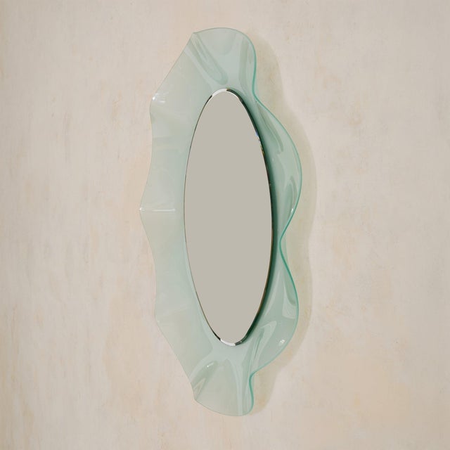 1980s Vintage Italian ‘Onda’ Wall Mirror by Nanda Vigo for Glas Italia For Sale - Image 5 of 7