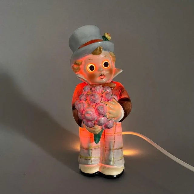 Brown Mid-Century Porcelain Table Lamp attributed to Goebel, Germany, 1960s For Sale - Image 8 of 12