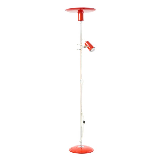 Red Floor Lamp by Sándor Heller, 1970s For Sale