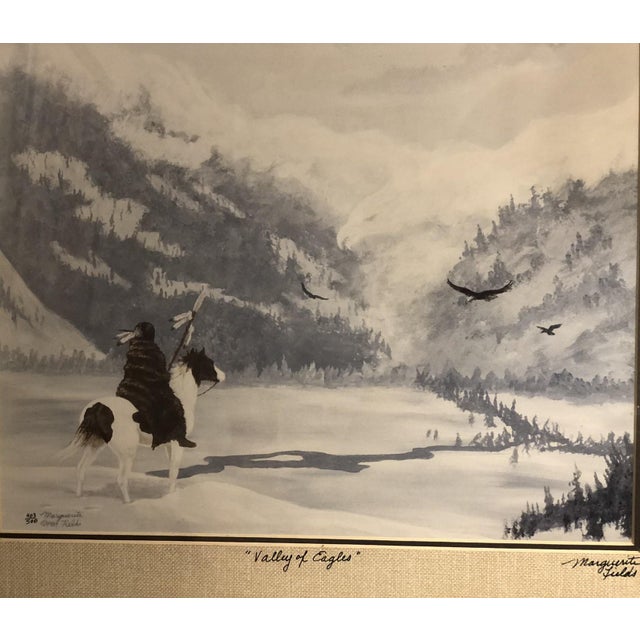 Realism Marguerite Fields "Valley of Eagles" Signed & Numbered Lithograph 403/500 (1987) For Sale - Image 3 of 12
