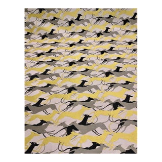Schumacher Diamond Dogs Chartreuse 173720 Designer Fabric - 36.5 Yards For Sale