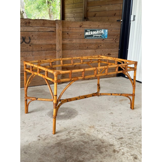 1950’s Coastal Italian Bamboo Dining Table For Sale - Image 10 of 12