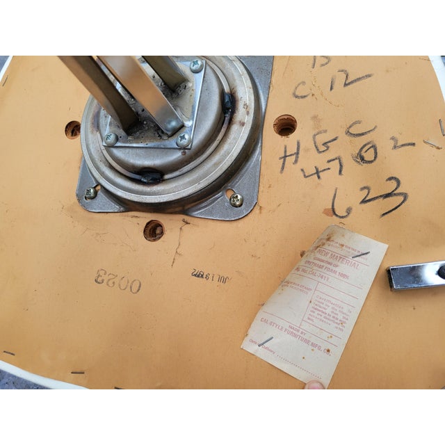 1972 Cal-Style Chrome and Smoked Glass Dining Set With Swivel Chairs - Set of 6 For Sale - Image 17 of 18