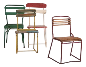 Vintage Outdoor Chairs, 1920, Set of 4