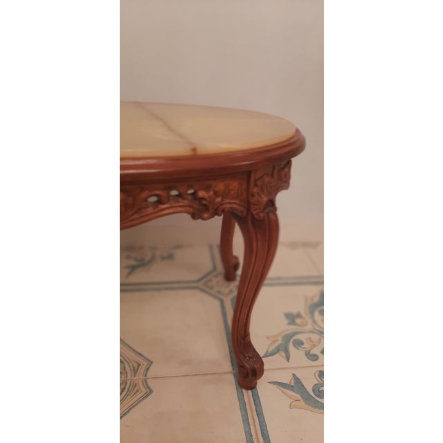 Louis XV Oval Tea Table with Top in Fine Light Marble from La Permanente Mobili Cantù, 1965 For Sale - Image 4 of 8