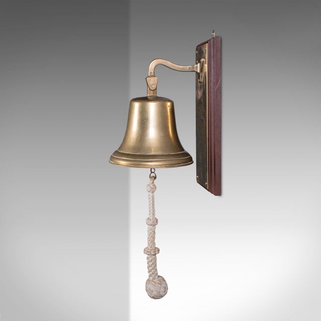 Vintage School Dinner Bell, English, Brass, Playground Ringer, Mid Century For Sale - Image 4 of 9