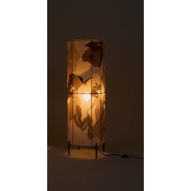 One of a kind silk lantern, hand-painted by artist Kelsey Copeland using acrylic, coffee and ink. The painted silk is sewn...