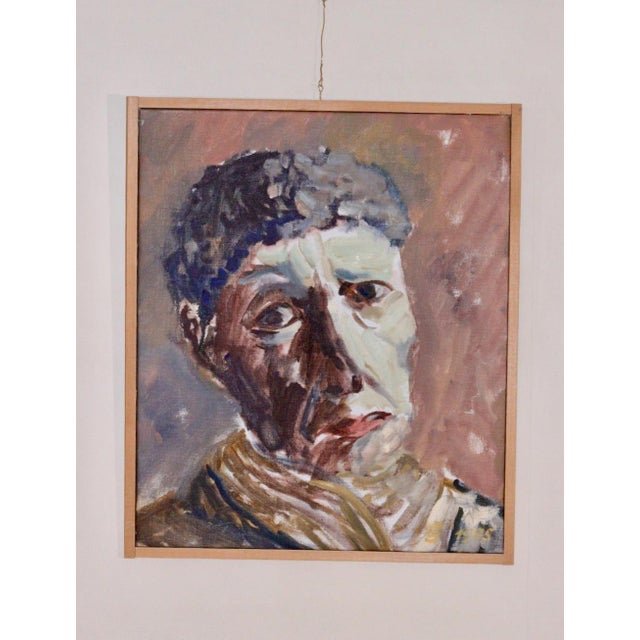 Red Björn Gyllenhammar, Portrait, 1985, Oil on Canvas, Framed For Sale - Image 8 of 8