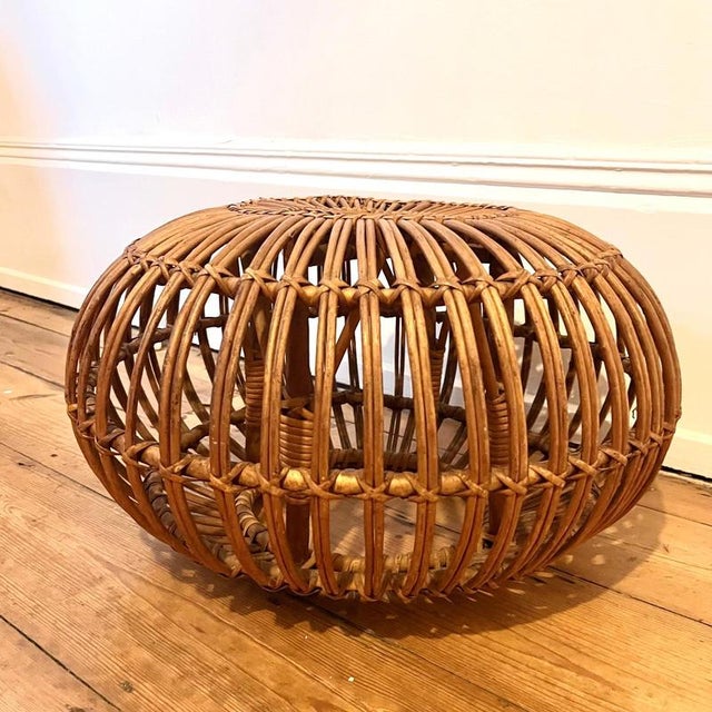 Brown Small Bamboo Lobster Ottoman by Franco Albini For Sale - Image 8 of 8