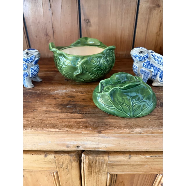 1960s Cabbage Vessel Lidded Dark Green Holland Mold Company For Sale - Image 4 of 5