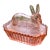 Vintage Pink Depression Glass Covered Bunny Dish For Sale