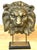 Large, Finely Cast Bronze Lion Mask, Museum Mounted 20th Century Bronze lion mask: 12" W × 17" H Overall with base:...