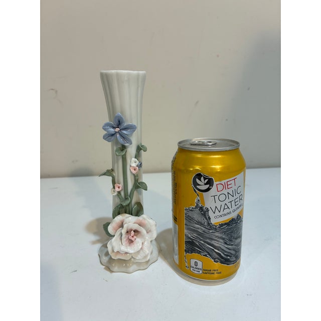 Mid 20th Century Vintage Floral Porcelain Bud Vase For Sale - Image 5 of 8