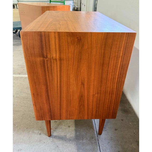 Vintage Mid Century Modern Pair of Drexel Declaration Walnut 3-Drawer Dresser and 3-Drawer Vanity by Kipp Stewart For Sale - Image 10 of 12