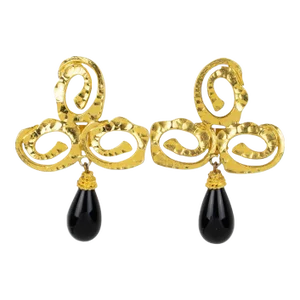 Mercedes Robirosa Oversized Gilt Metal and Drop Dangle Clip Earrings - 2 Pieces