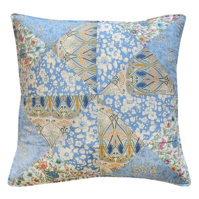 Patchwork Cushion Made With Liberty Fabric Ianthe For Sale - Image 4 of 4